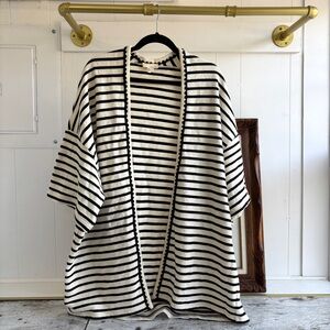 The Korner Anthropologie 100% Cotton Cardigan Coastal Crochet Large Oversized